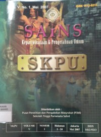 SAINS Kepariwisataan & Pengetahuan Umum (SKPU) Vol. 5, No. 1