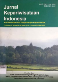 Jurnal Kepariwisataan Indonesia Vol. 5, No. 2