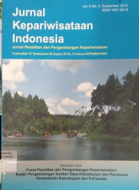 Jurnal Kepariwisataan Indonesia Vol. 5, No. 3