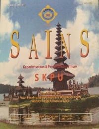 SAINS Kepariwisataan & Pengetahuan Umum (SKPU) Vol. 9, No. 2 Tahun 2011