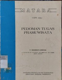 Pedoman Tugas Pramuwisata