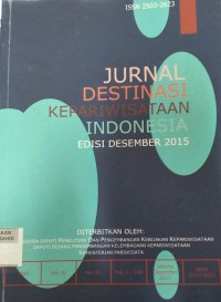 Jurnal Destinasi Kepariwisataan Indonesia Vol. 1, No. 1