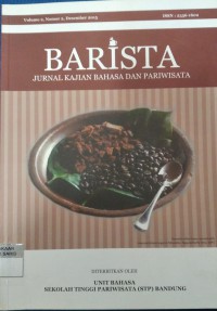 Barista : Jurnal Kajian Bahasa dan Pariwisata Vol. 2, No. 2