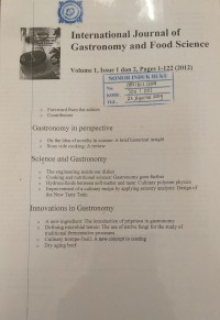 International Journal of Gastronomy and Food Science Vol. 1, No. 1-2