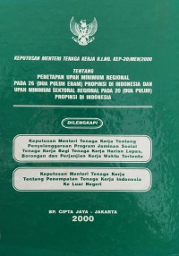 Keputusan Menteri Tenaga Kerja RI No. Kep-20/MEN/2000