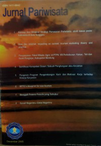 Jurnal Pariwisata Vol. Desember 2005