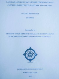 Langkah-langkah dan Metode Pembuatan Puff Pastry di Bakery Hotel Eastparc Yogyakarta
