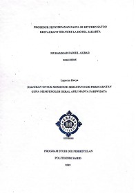 Prosedur Penyimpanan Pasta di Kitchen Satoo Restaurant Shangri-La Hotel Jakarta