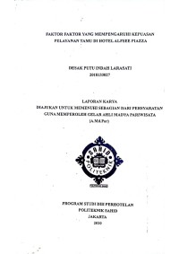 Image of Faktor Faktor yang Mempengaruhi Kepuasan Pelayanan Tamu di Hotel Alfsee Piazza