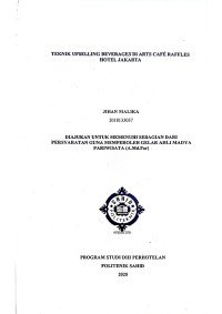 Teknik Upselling Beverages di Arts Caf? Raffles Hotel Jakarta
