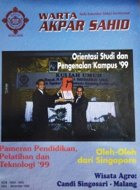Warta Akpar Sahid : Media Komunikasi Edukasi & Informasi, Ed. November 1999