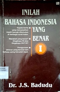 Image of Inilah Bahasa Indonesia Yang Benar I