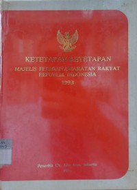 Image of Ketetapan-Ketetapan MPR RI 1993